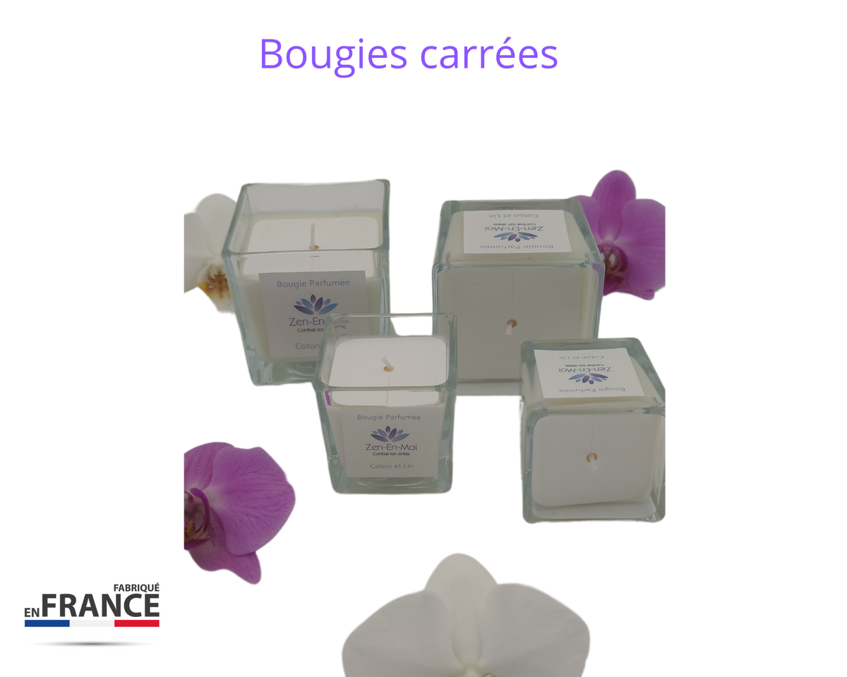 Bougie parfumée cube standard ou haute couture 75 g et 180 g